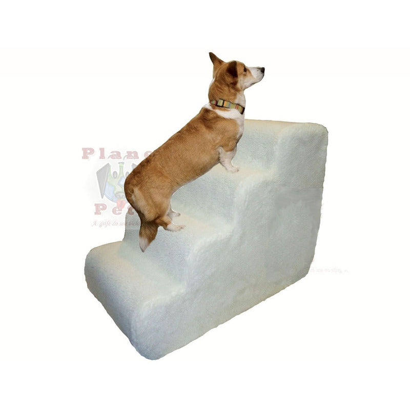 Escada Cães Gatos Cama Box Mdf Espuma Pelúcia 60cm Altura