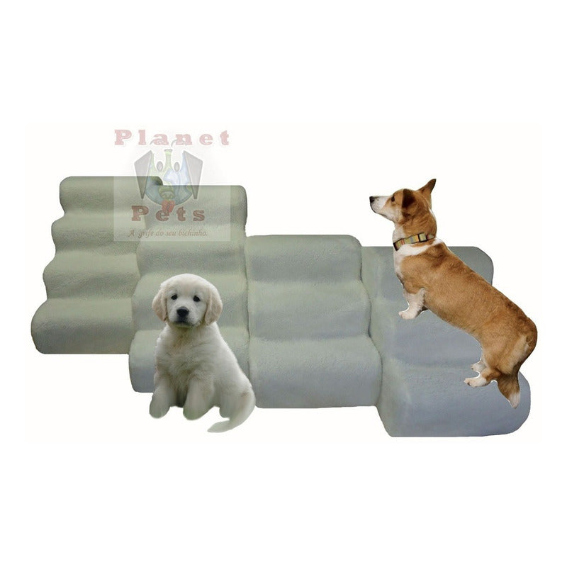 Escada Cães Gatos Cama Box Mdf Espuma Pelúcia 60cm Altura