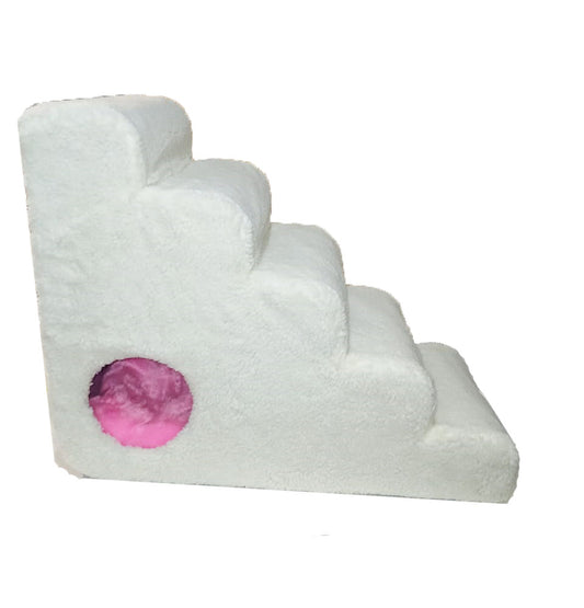 Escada Cães Gatos + Brinde 5 Degraus Toca Espuma 60 Cm Altura