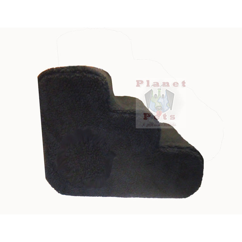 Escada Pet Pelúcia Carneirinho Estrutura Madeira Resistente Durável 40 Cm