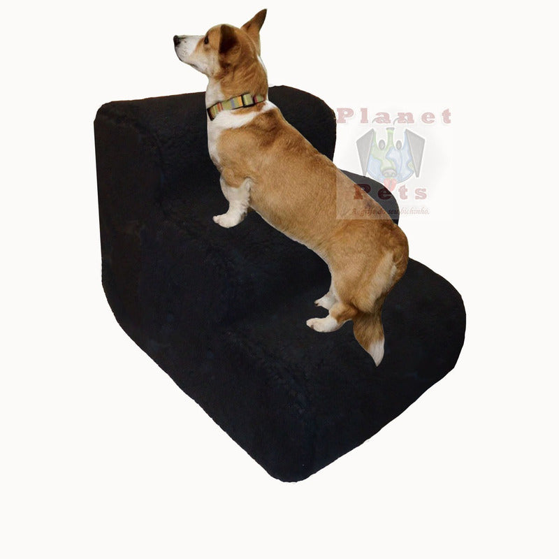 Escada Pet Pelúcia Carneirinho Estrutura Madeira Resistente Durável 40 Cm